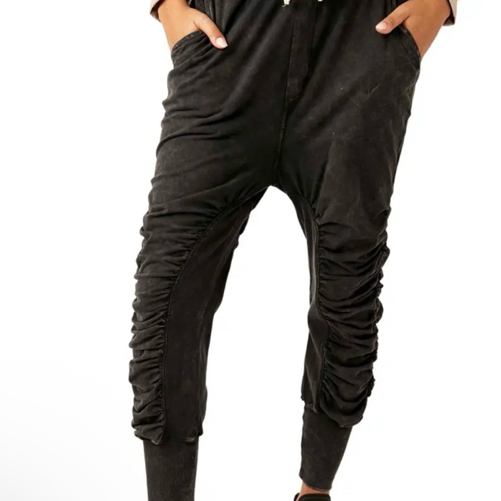 Free People Movement Hot Shot Shirred Joggers - Ruched Harem - charcoal color